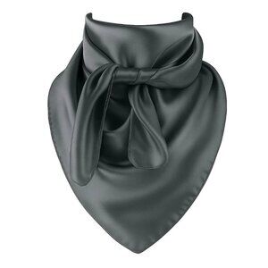 Dark Gray Wild Rag Large Scarf 35x35" Satin Western Accessory Cowgirl or Cowboy